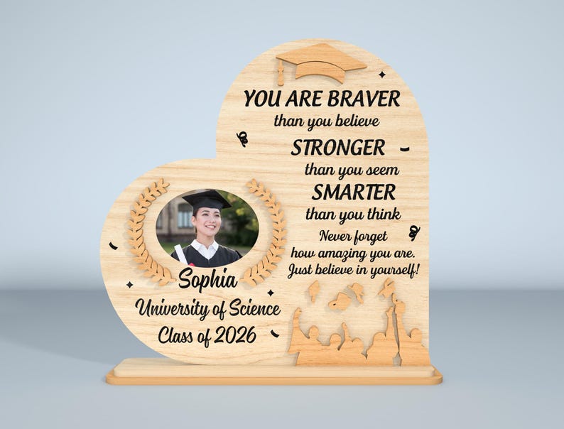 Personalized Graduation Wooden Plaque Laser Cut File, Class of 2026 ...