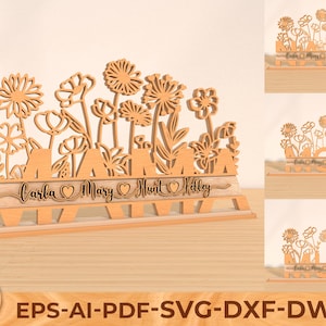 Arquivo de corte a laser para mamãe dia das mães, Flores sinal svg, Presente para mamãe, Vovó sinal svg, Presente para o dia das mães svg, Corte a laser Glowforge