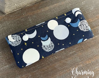 DPN holder keeper cozy pouch, Moon and Stars, Zodiac Celestial Astrology Gifts for Knitters, Knitting Accessories Organization Notions