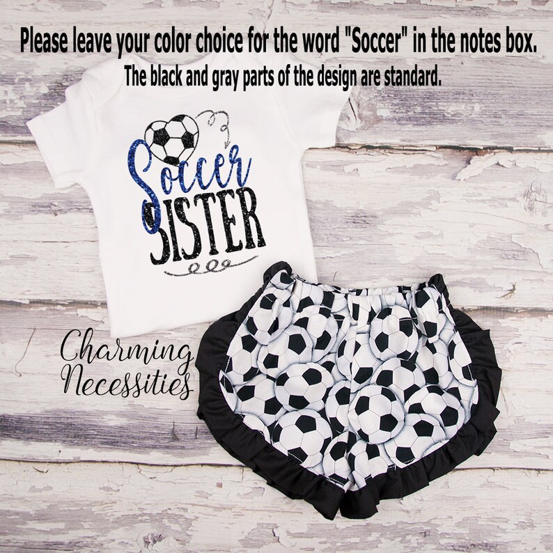 Soccer Sister Outfit Girls Soccer Outfit Soccer Shirt Soccer Fan Outfit Soccer Shorts Toddler Girl Soccer Outfit