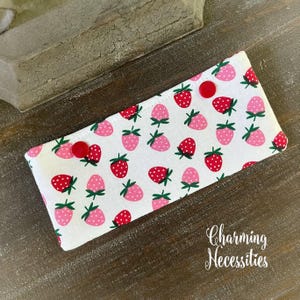DPN case, double pointed needle holder keeper cozy pouch, Strawberries, Gifts for Knitters, Knitting Accessories Organization