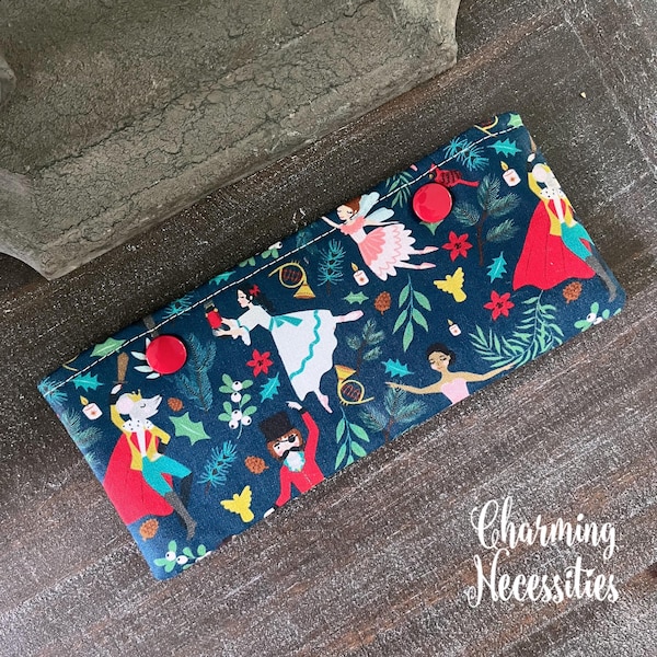 Nutcracker Waltz DPN Case, Cotton Needle Holder Pouch, Knitting Accessories