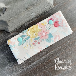 DPN case, double pointed needle holder keeper cozy pouch, Pastel Floral on Pink