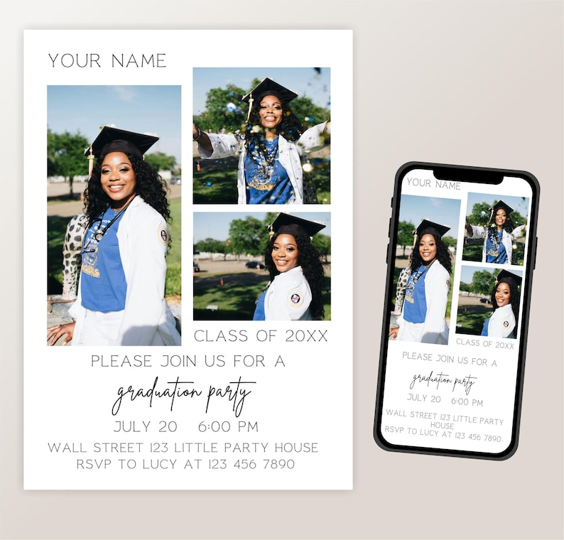 Graduation Announcement Template 2025, Editable Graduation Invitation ...