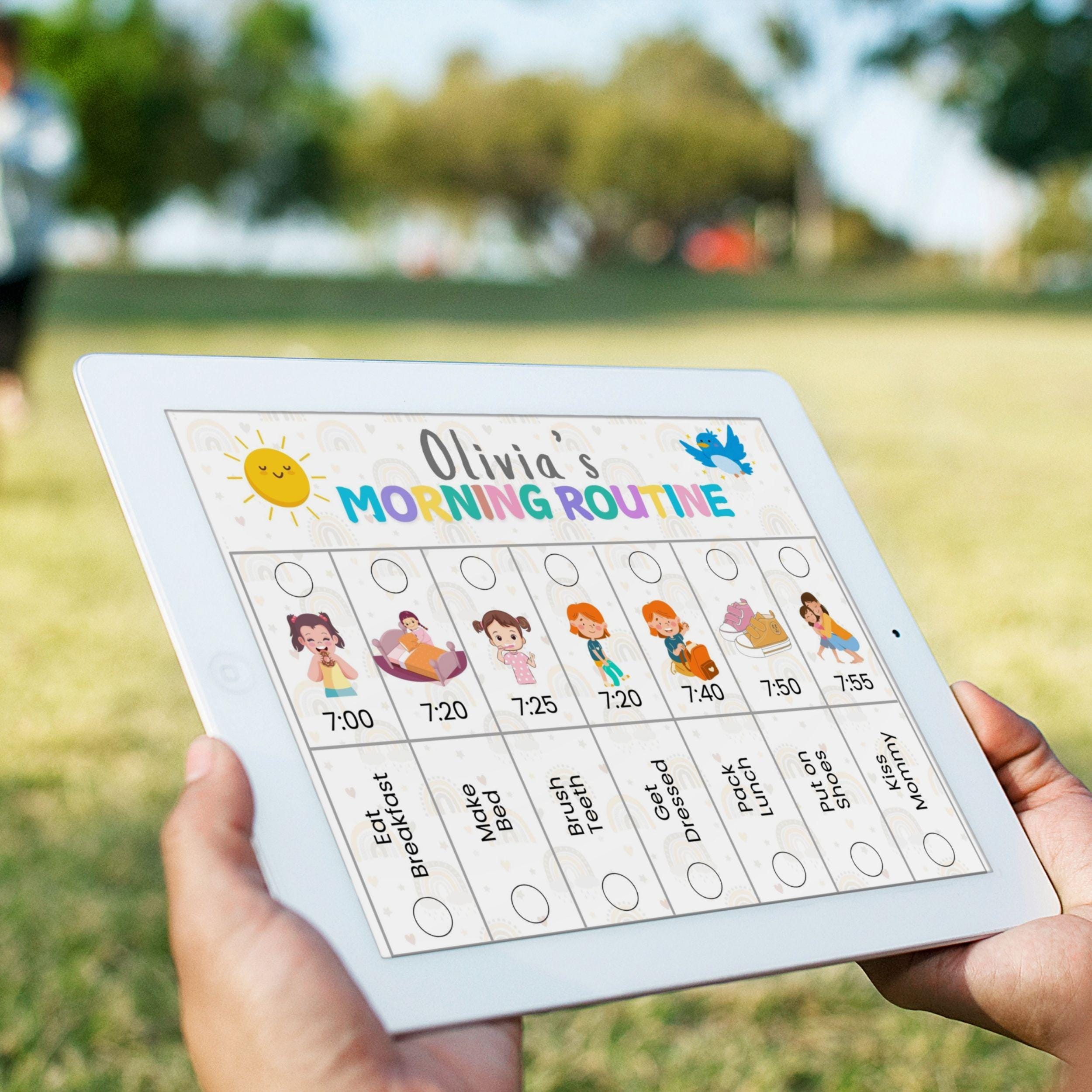 Morning & Evening Routine Flip Chart - Kids Editable Printable Routine ...
