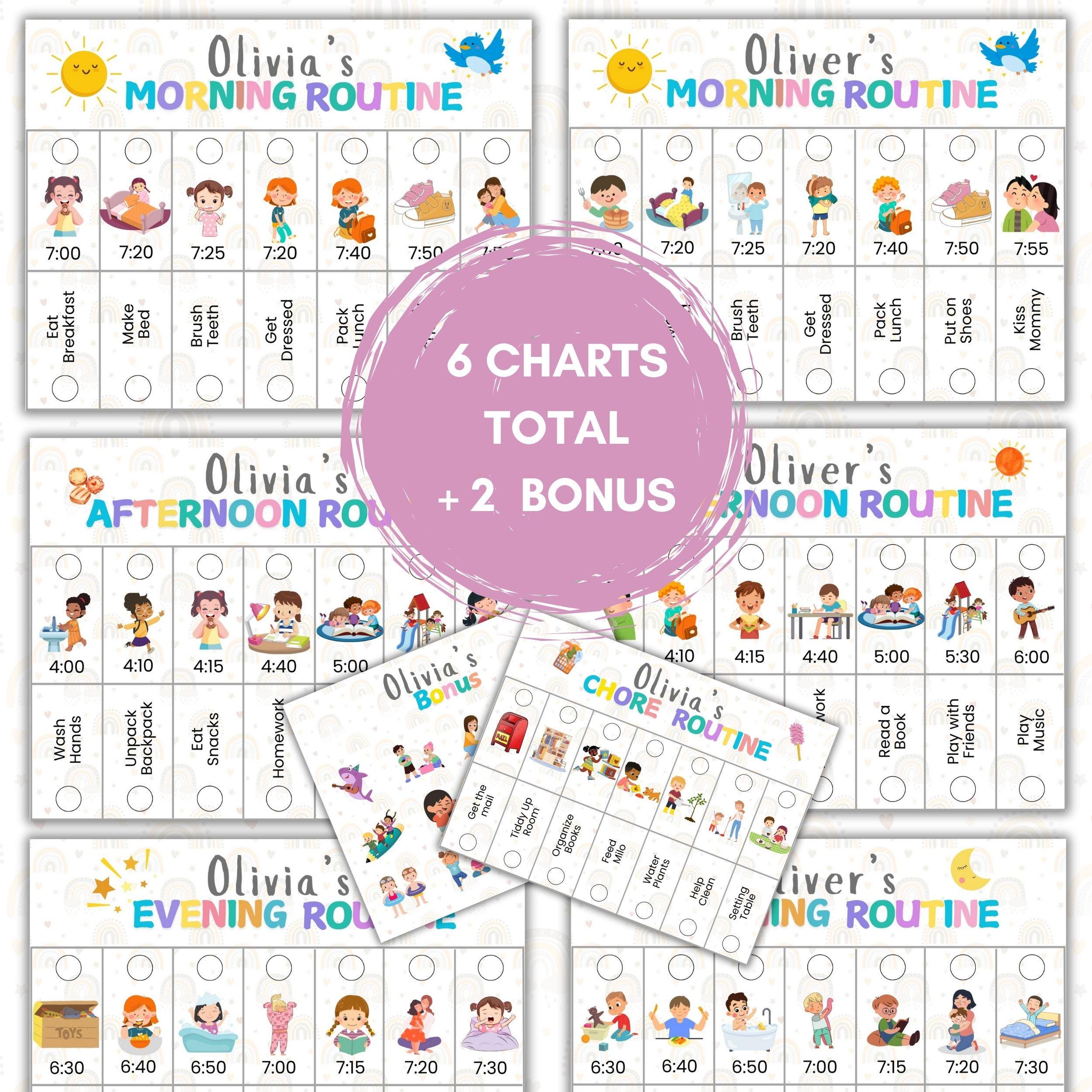 Morning & Evening Routine Flip Chart - Kids Editable Printable Routine ...