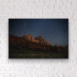 Starry Night in Zion National Park  – Nighttime Landscape Photography Print