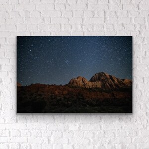 Zion National Park Under the Stars  – Nighttime Landscape Photography Print