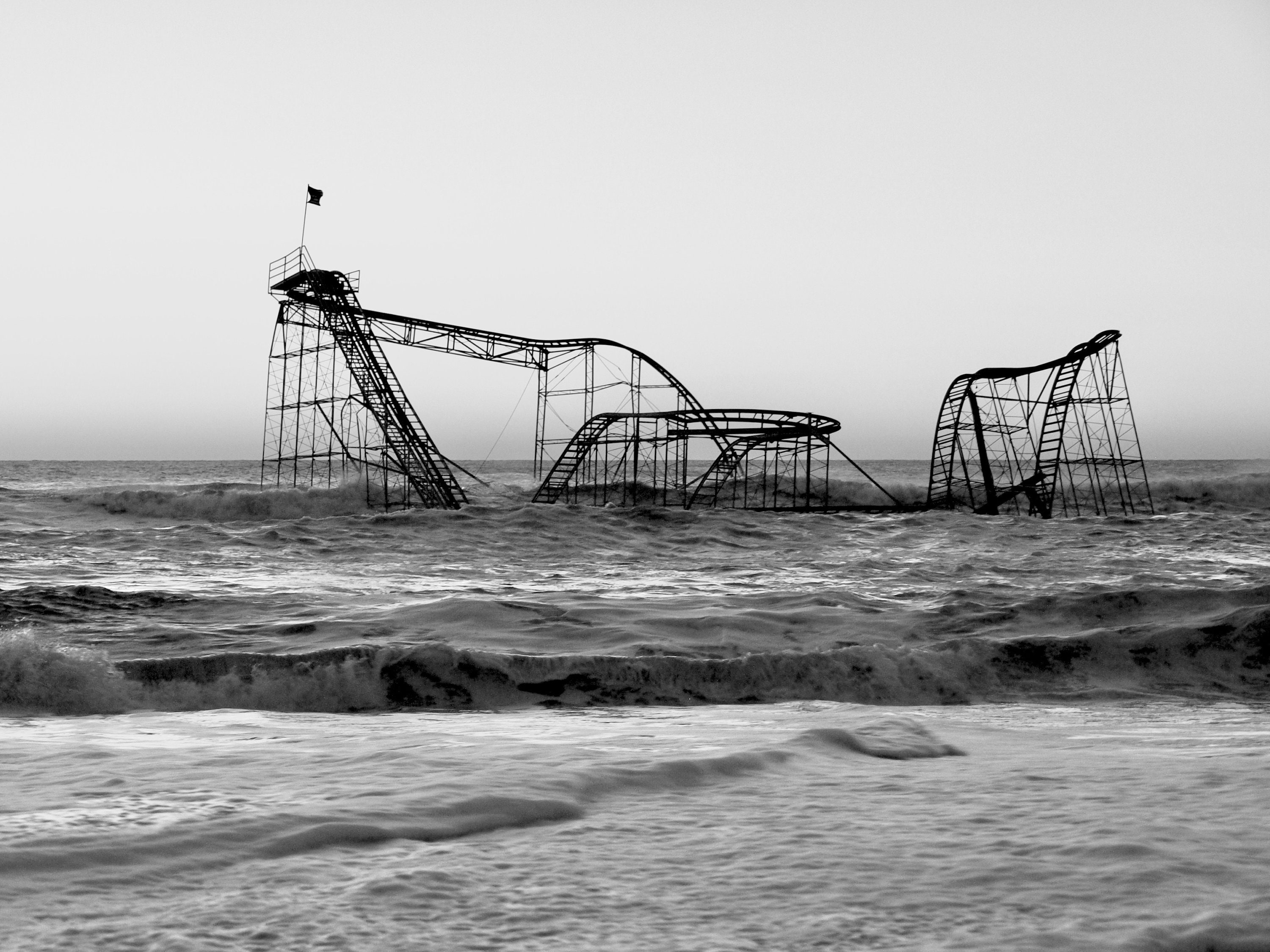 Jet Star Rollercoaster Print: Hurricane Sandy Aftermath, Seaside