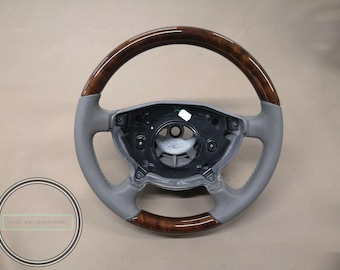 Mercedes w208 clk wood steering wheel burlwood gray leather