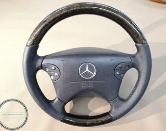 メルセデスベンツ　ステアリング　W210、W211？ メルセデス ベンツ バーズアイウッド/レザー ステアリング Eクラス
