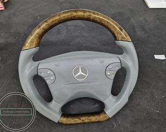 Mercedes amg wood steering wheel w210 w208 birdeyes gray