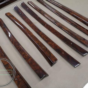 Juego de molduras de ventana para Mercedes W108 (10 piezas, base corta, madera de burlwood)