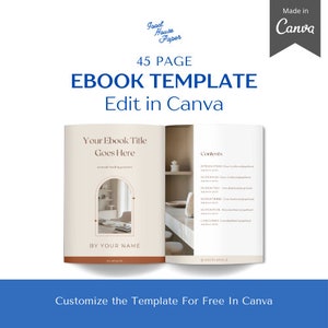 eBook Template, Template for Canva, Editable Template,  Ebook Digital Download Template, Canva Workbook Template, Canva Ebook