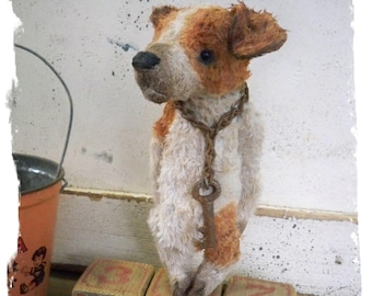 PATTERN ONLY - Vintage Style Mohair Jack Russell Terrier Dog doll - sewing PDF pattern - artist  Whendi's Bears