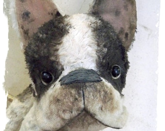 PATTERN ONLY - Vintage Style Mohair French Bulldog Dog sewing pattern- PDF digital  stuffed doll by Whendi's Bears