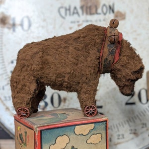 PATRÓN de costura digital PDF SOLAMENTE - para hacer un 3.5&quot; Vintage Style Mohair relleno Grizzly Teddy Bear Pull Toy Whendi&#39;s Bears