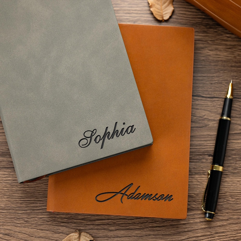 Custom Name Notebook, Laser Engraved Leather Notebook, Business Gift ...