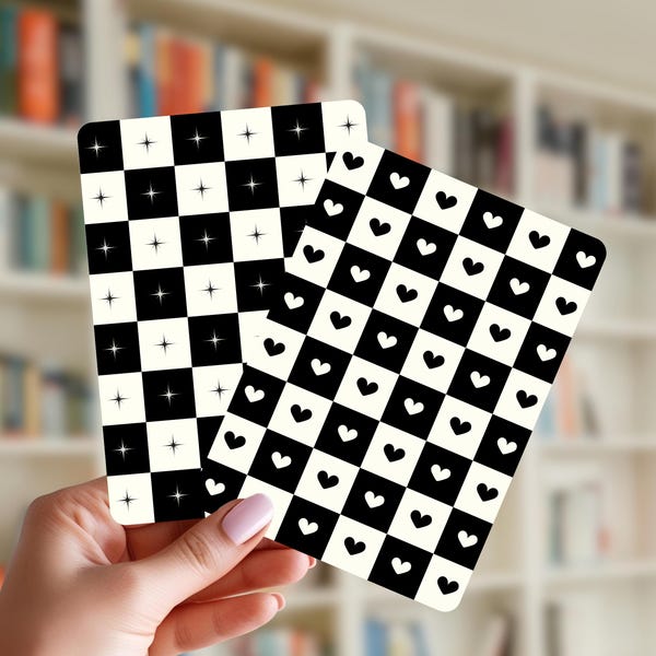 Black & White Geometric Inserts - Cardstock Holographic or glossy, Original Illustration. Kindle.