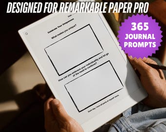 365 dicas de diário de autocuidado para o tablet reMarkable Paper Pro