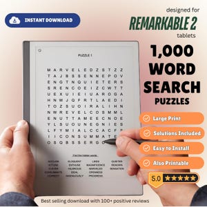 1.000 puzzle di ricerca di parole per il tablet reMarkable 2