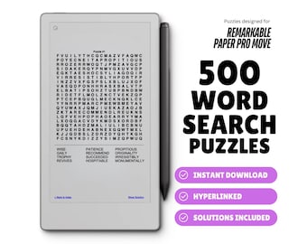 500 Caça-Palavras Inspiradores para o ReMarkable Paper Pro Move (Download Digital)