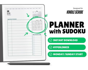 2026 Daily Sudoku Planner for Kindle Scribe (Digital Download)