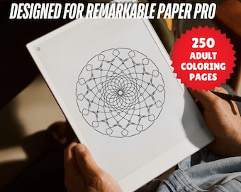 250 Mandalas para colorir para adultos para o tablet reMarkable Paper Pro