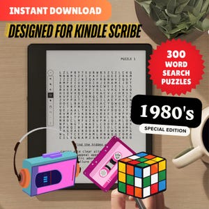 300 sopas de letras de Kindle Scribe - Edición especial de los años 80