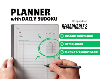 2026 Sudoku Planer für reMarkable 2 (Digitaler Download)