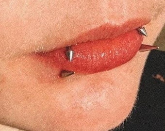 Snake Bite Jewelry 2pcs Cone Lip Rings Spike Lip Ring Horseshoe Piercing Jewelry Stainless Steel Nose Septum Ring