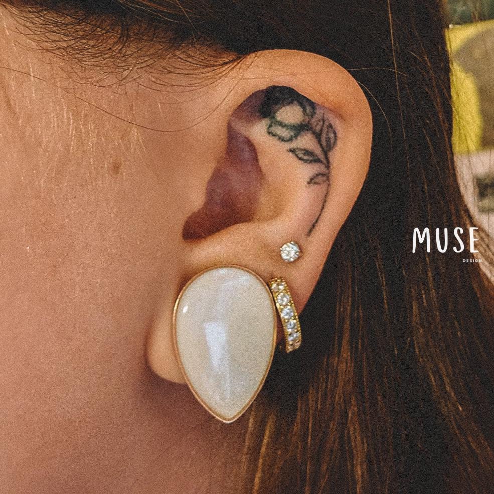 Teardrop Ear Plug Earrings Ear Plug Tunnel Gauges for Stretched Ear Lobes Ear Gauges Jewelry