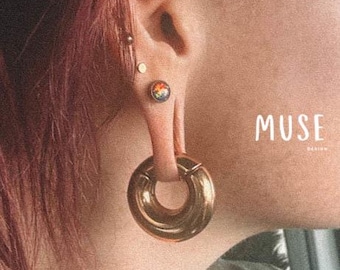 Bulky Hoop Gauges Ear Weights for Stretched Ears Thick Hoop Earrings Big Hoop Gauges Heavy Gauges