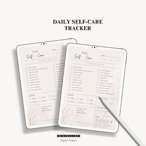 Daily Self Care Tracker - Mindfulness Journal - Wellness Planner - Mental Health Tracker - Selfcare Checklist - Printable Selfcare Tracker