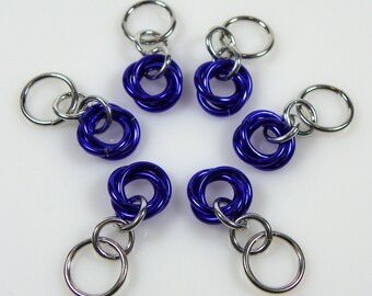 Purple Stitch Markers - Basic Stitch Marker Set - Chainmaille Stitch Markers - Moebius Stitch Marker - Knitting Marker - Knitting Gift