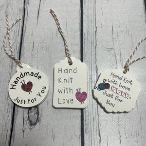 36 étiquettes pour cadeaux ou produits faits main (3 jeux de 12 étiquettes), Étiquette à tricoter, Fait main juste pour vous, Étiquette de produit, Étiquette à tricoter, Étiquette volante