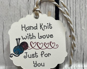 Gift Tag for Hand Knit Gifts or Products, knitting Tag, Product Label, Knitting Tag, Gift Label for Knitted Gifts, Hand Knit with Love