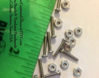Quantity 30 sets of 3/8 inch Micro Stainless Steel Screws and Nuts