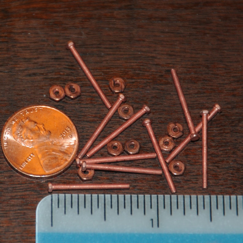 10 sets of Micro Copper Screws and Nuts with Hex Head Etsy