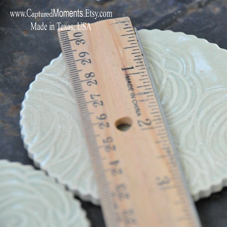 Handmade Pottery Coasters Set of 4 in a Tea Green - Etsy