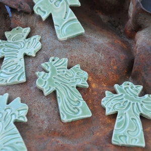 Pottery Cross PENDANT Bead