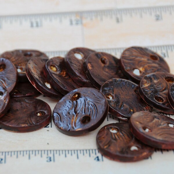 Copper pottery accent beads