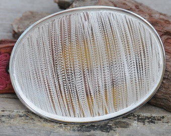 Oval Belt Buckle Blank in Silver Plate