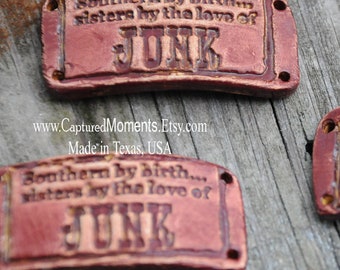 Pottery cuff bead, Southern by Birth Sisters by the love of Junk