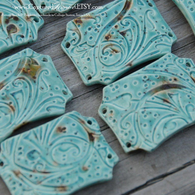 Lotus Blossom Pottery Cuff Bead the Edith Etsy