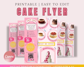 Reklamblad för bageri, reklamblad för bakverk, meny för dessertreklamblad, reklamblad för bageri, marknadsföringsreklamblad för bageri på Canva-mall, reklamblad för bakverk, företagsmeny för tårtor