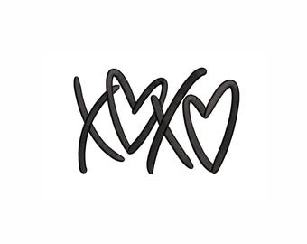 Xoxo Machine Embroidery Design. 5 Sizes. Love Embroidery Design. Digital Download. Instant Download.