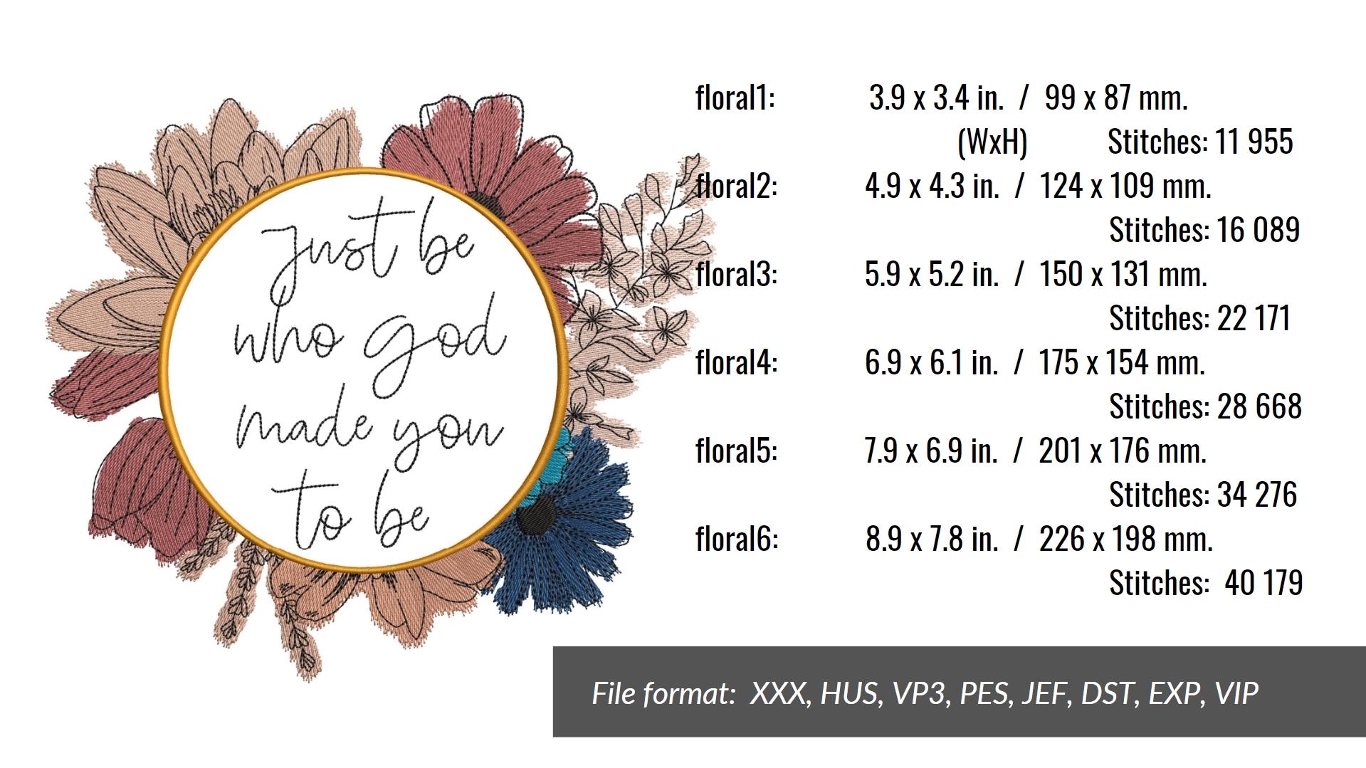Just Be Who God Made You to Be Machine Embroidery Design 6 Sizes  