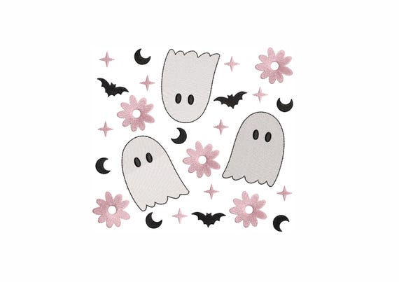 Ghost Machine Embroidery Design. 5 Sizes. Cute Halloween Embroidery Design. Spooky Season Embroidery. Digital Download. Instant Download.