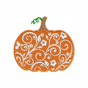 Kürbis Stickdatei für die Maschine. 4 Größen. Halloween-Stickdatei. Herbst Stickdatei. Herbst Stickdatei.